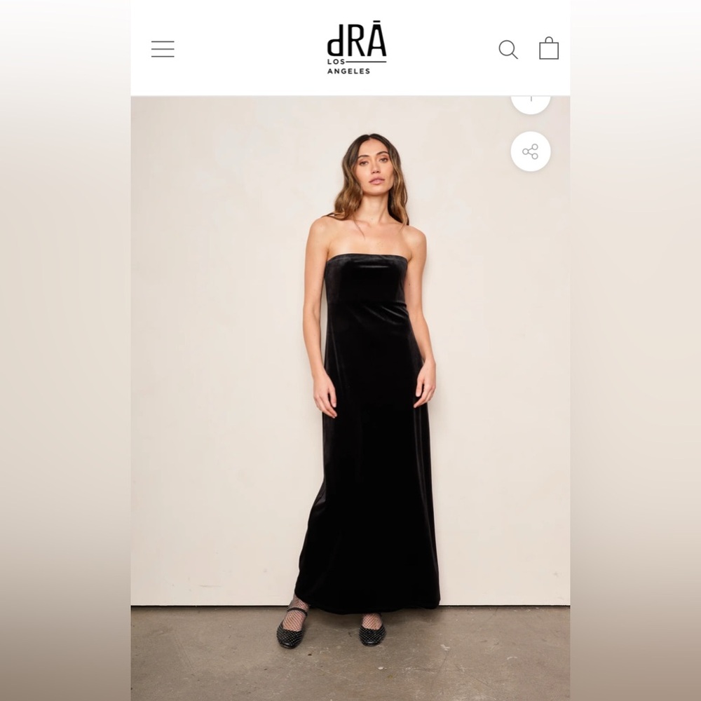 dRA Los Angeles Navy Velvet Strapless Dress - NWT